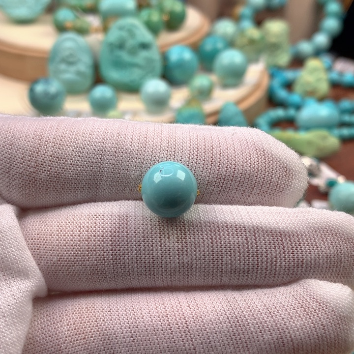 绿松石未镶嵌珠宝奇石10.5mm