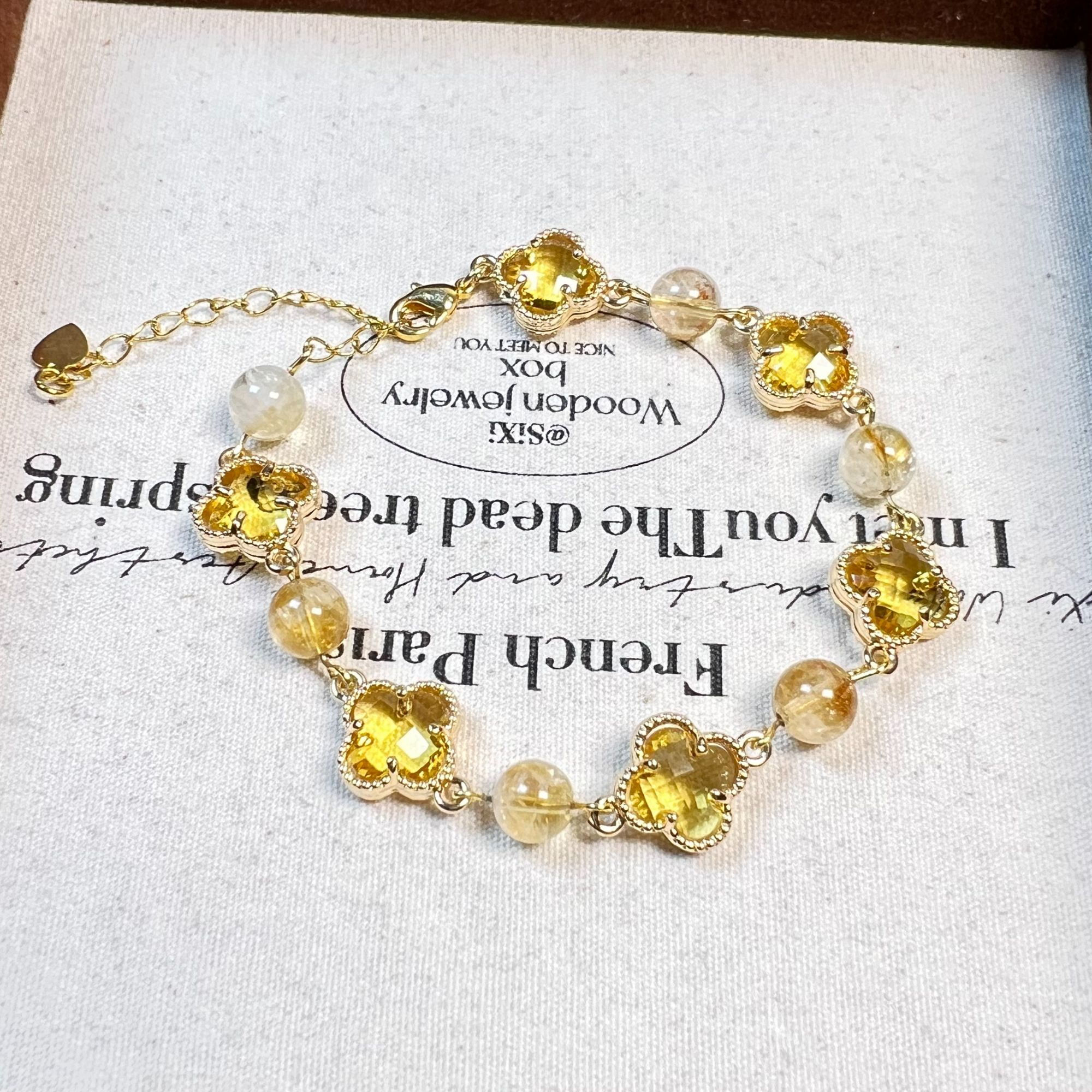 【YUKI悠米】黄塔晶四叶花 精致气质 C118