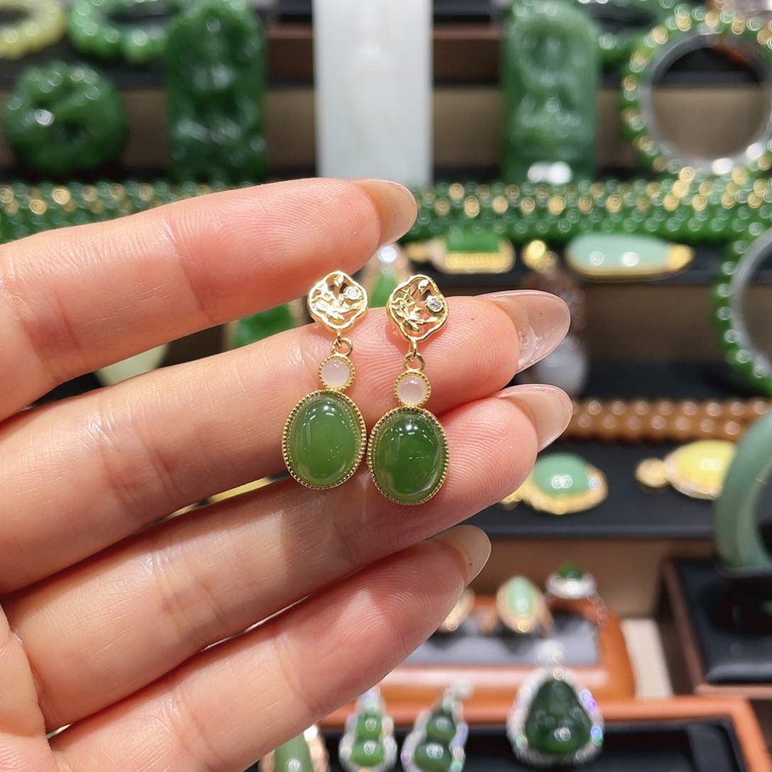 和田玉银S925镶嵌戒指