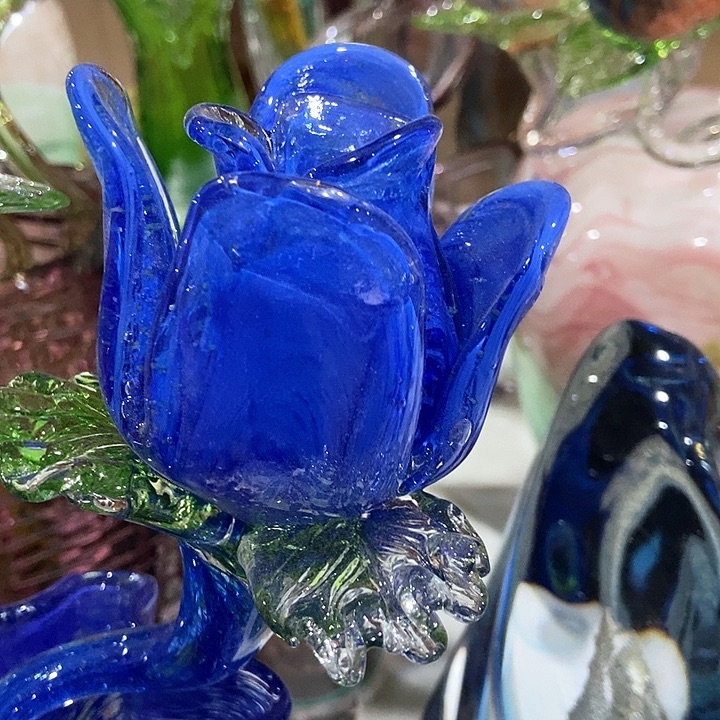 琉璃高度45厘米蓝色妖姬琉璃花