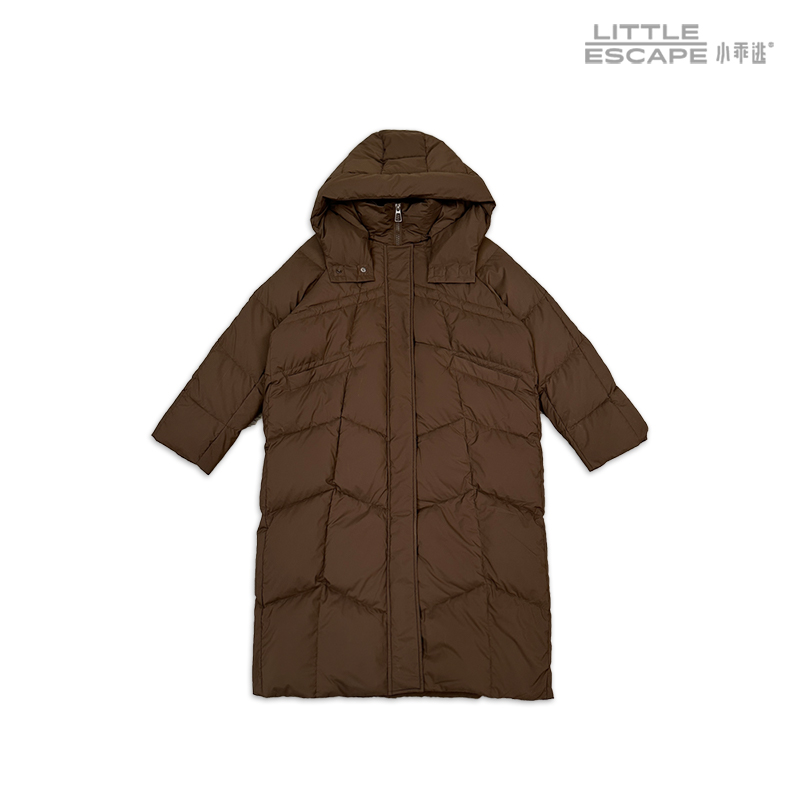 轻奢90白鹅绒高级咖色羽绒服时尚休闲保暖轻盈冬季 百搭11083