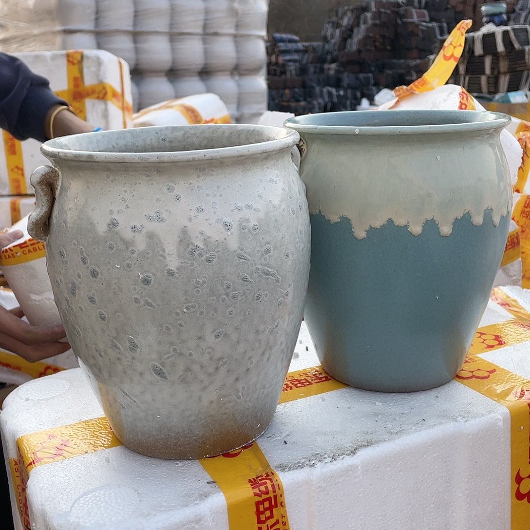 红陶宜兴紫砂花盆 