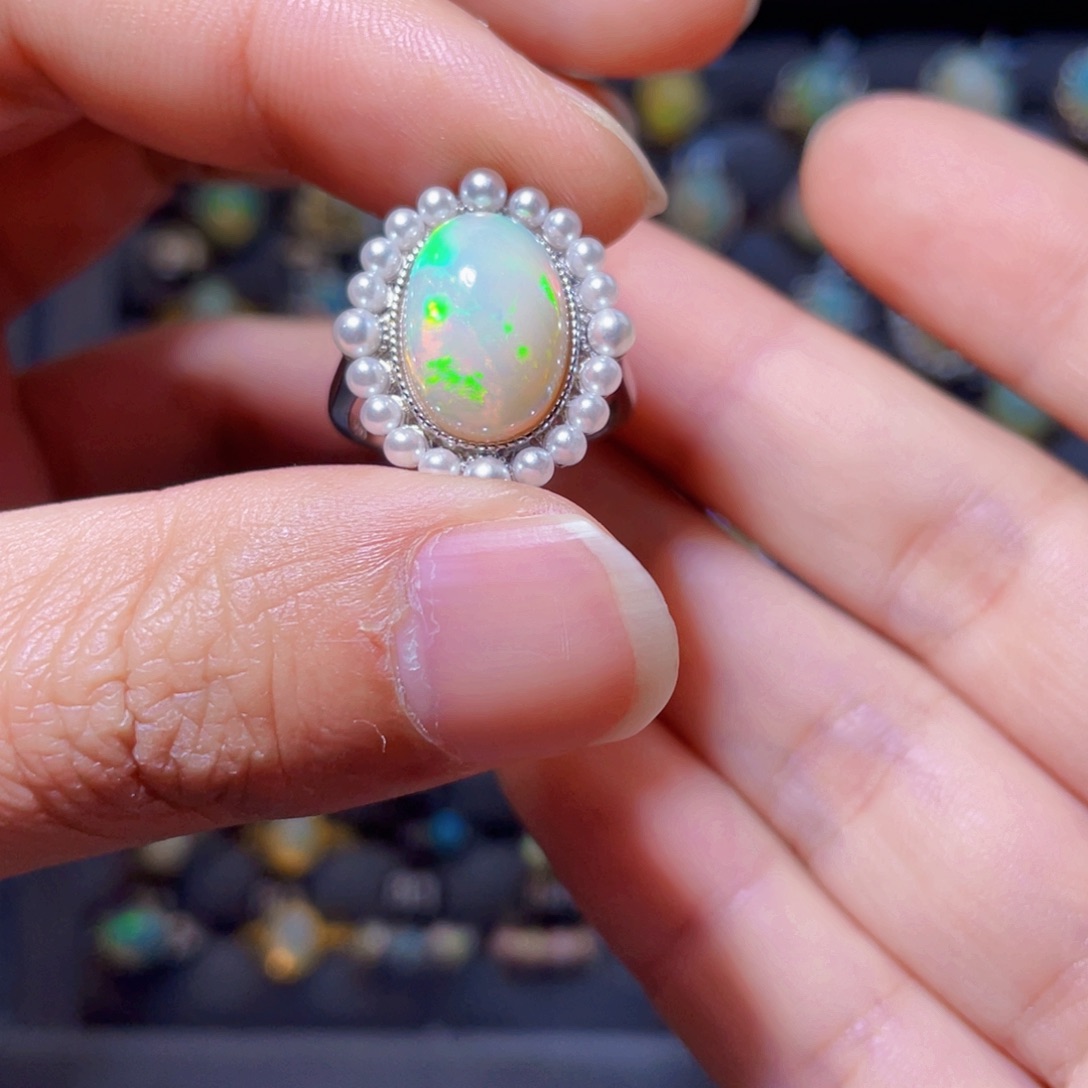 欧泊戒指）银S925镶嵌?****?