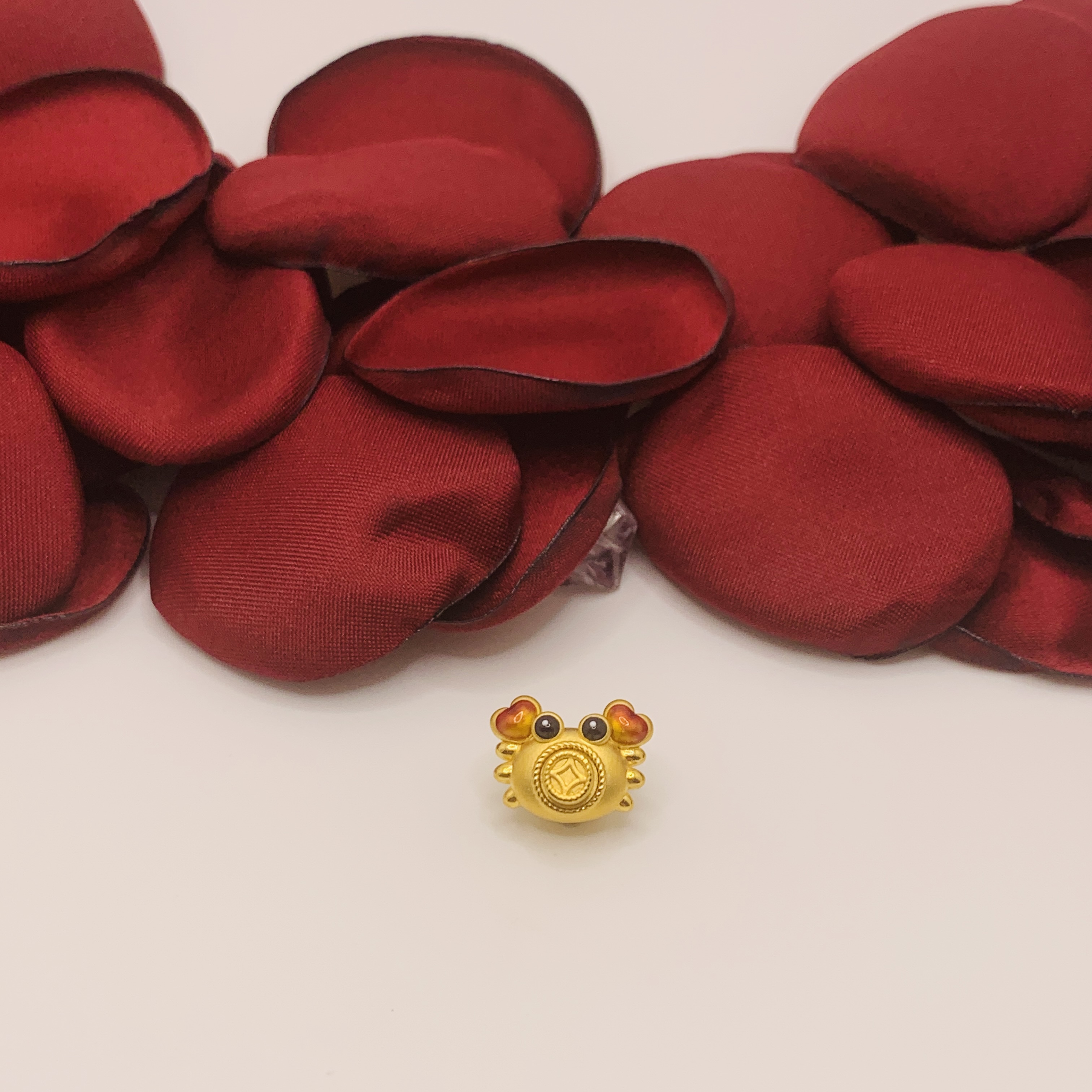 转转螃蟹黄金转运珠 足金转运珠 5D黄金 时来运转 八方来财 