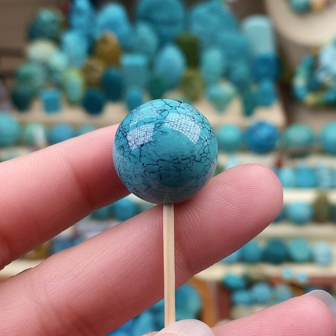 绿松石珠宝奇石未镶嵌18mm