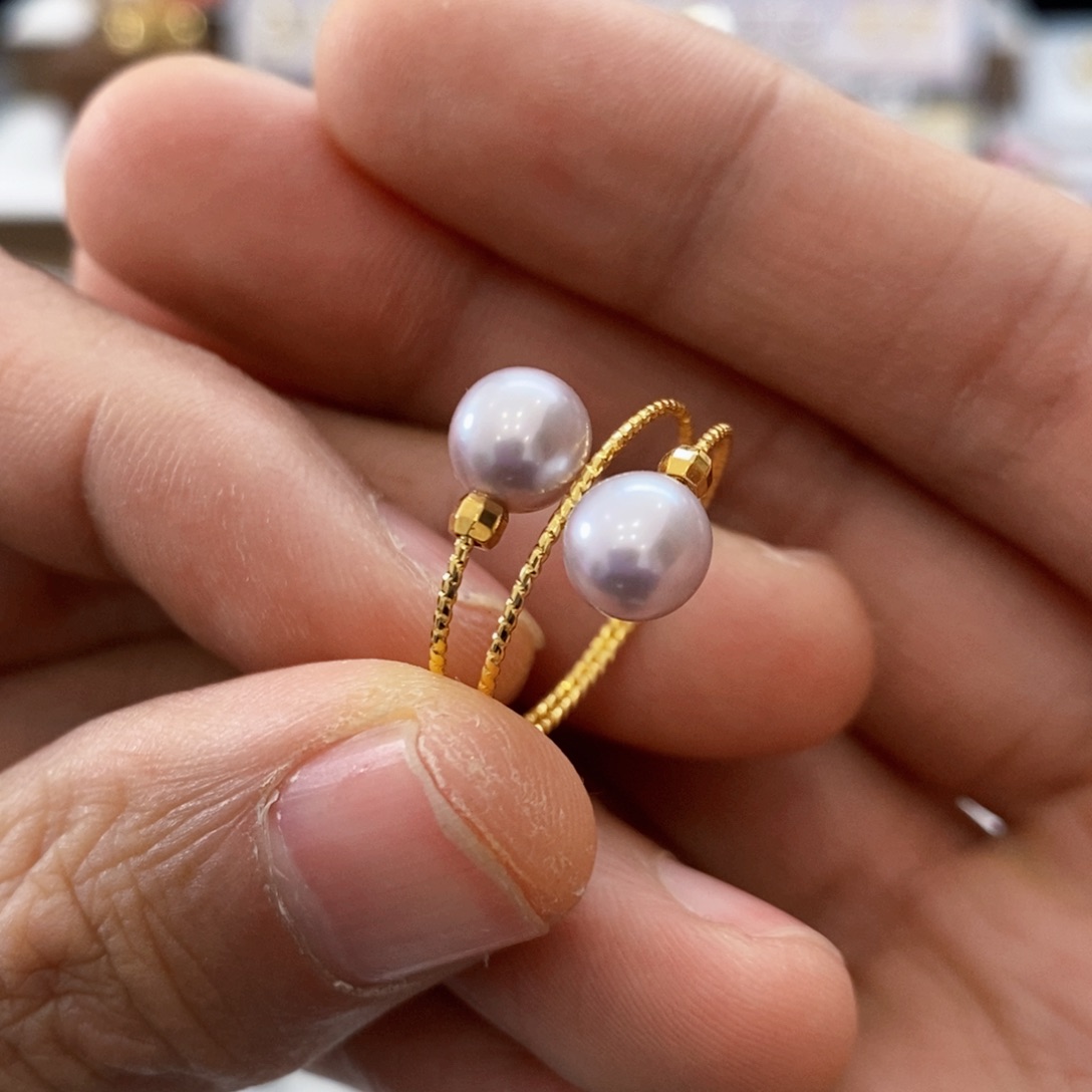 淡水珍珠戒指合金