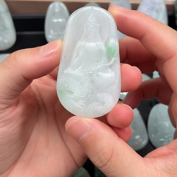 未镶嵌定制翡翠玉龙观音
