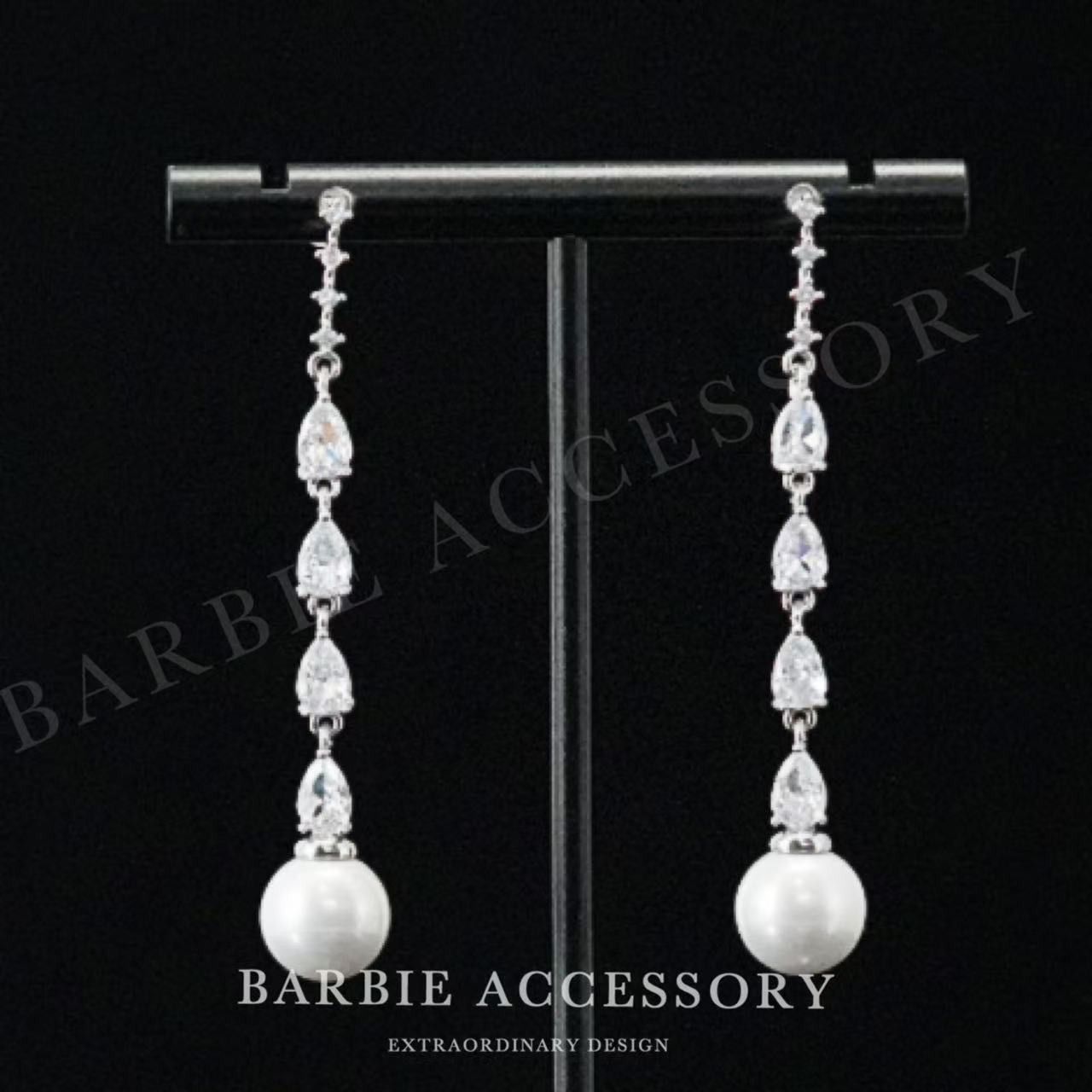 铜合金合成锆石耳饰 【坠天蜜珠】既视设计款高级绝美耳环