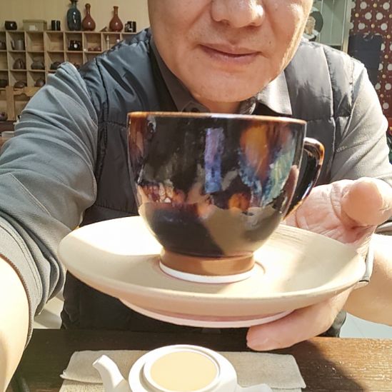 三***度天然老黑釉斗笠盏盏