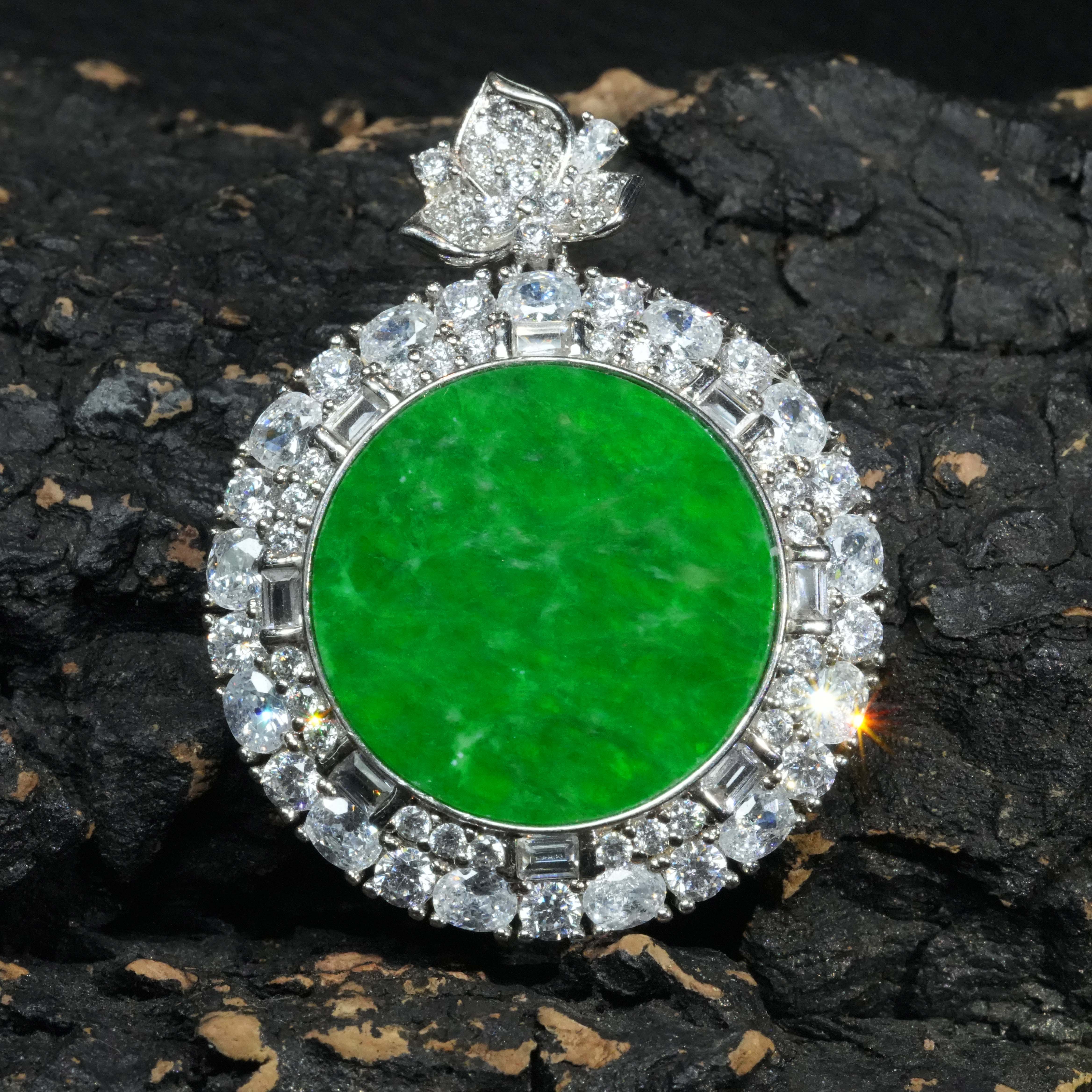 【小胖翡翠】天然翡翠无事牌吊坠A货满绿经典轻奢百搭女-多样性发1