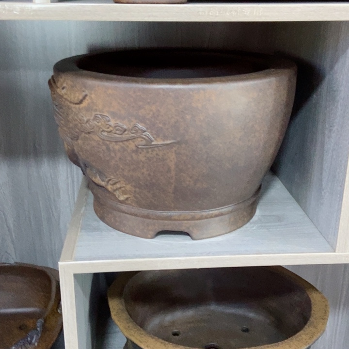 红陶坐****人杨冬益紫砂花盆