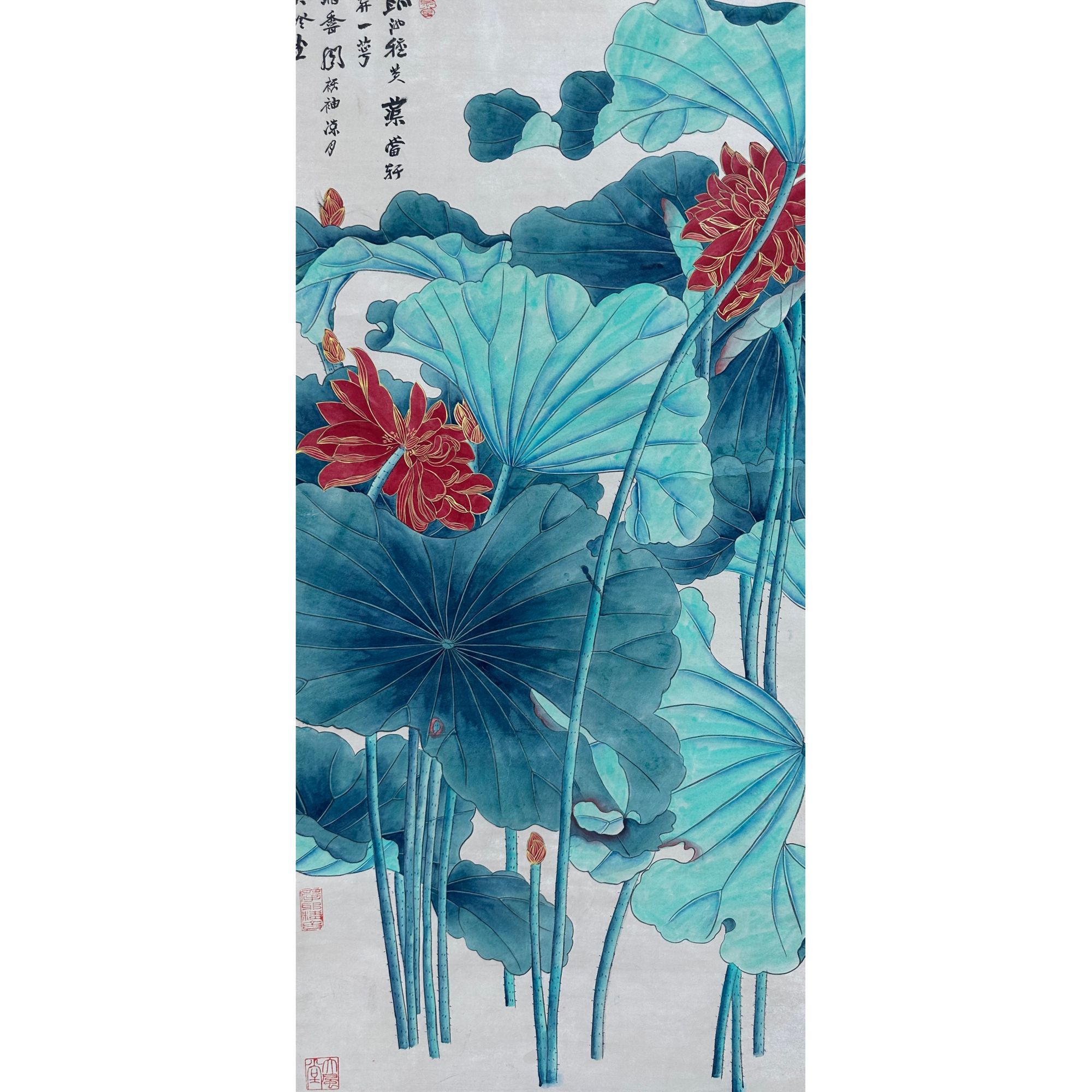 张      荷花立轴138x68