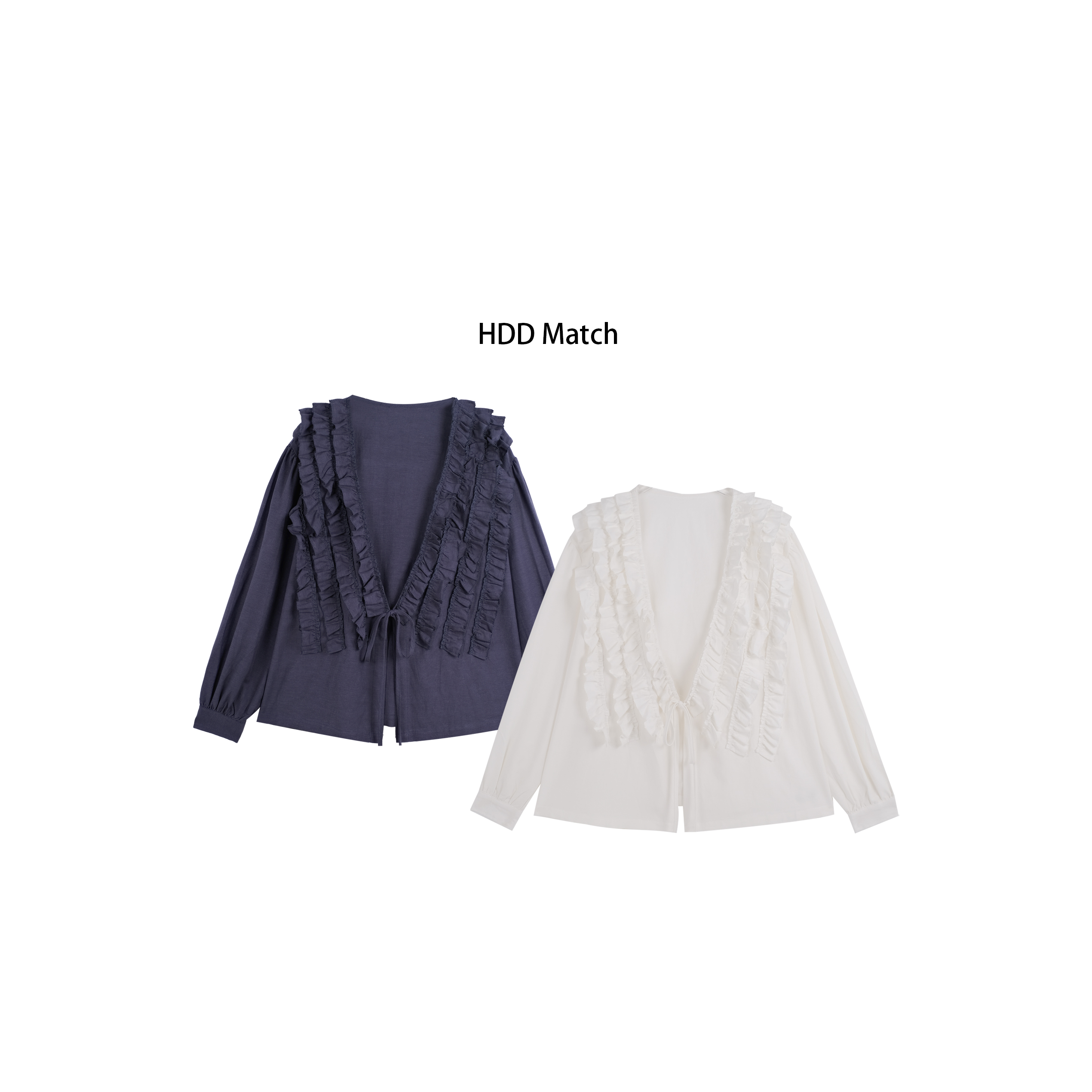 HDD Clothing "法式优雅"春季设计定制花边女款衬衫上衣 Y7223