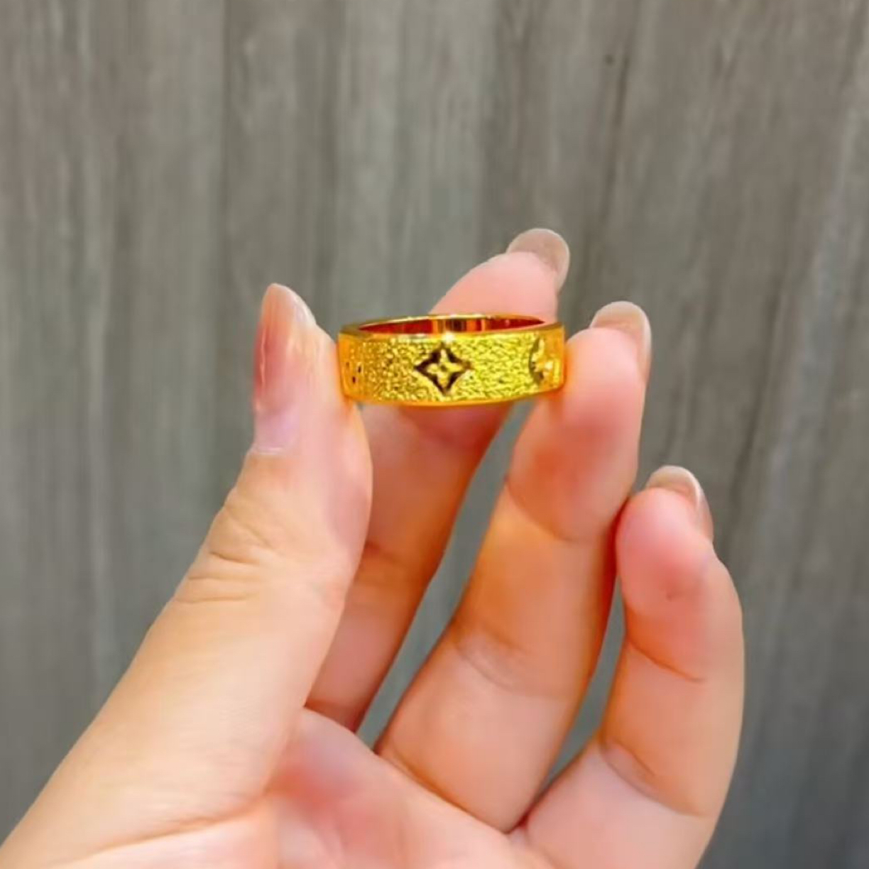 足银戒指 满天星四叶草戒指