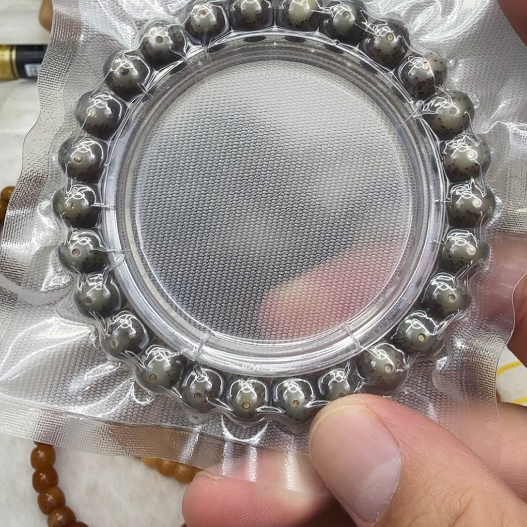 星月菩提手串66高端黑冰星月菩提单圈苹果园1.0