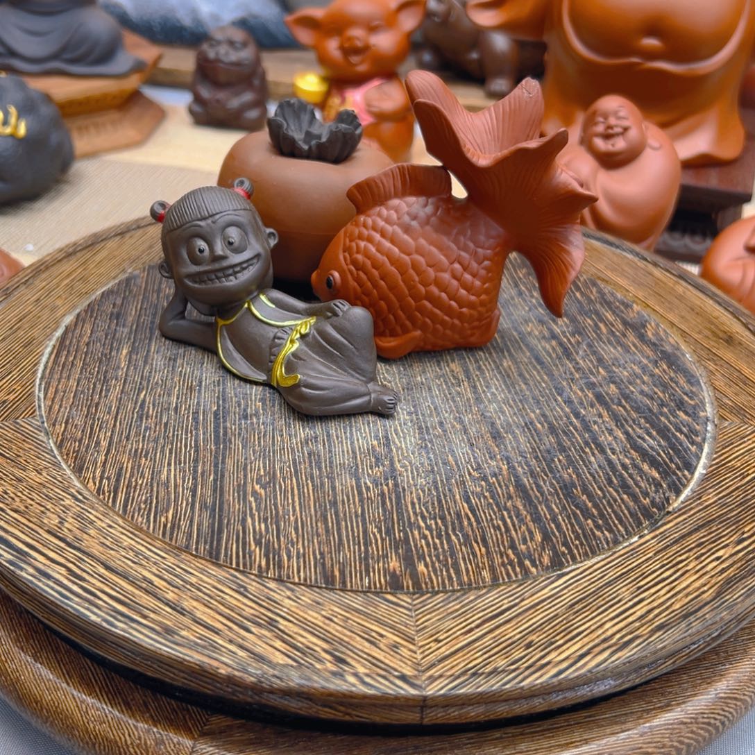 7***7紫砂茶宠哪吒，鱼，柿子随便炸