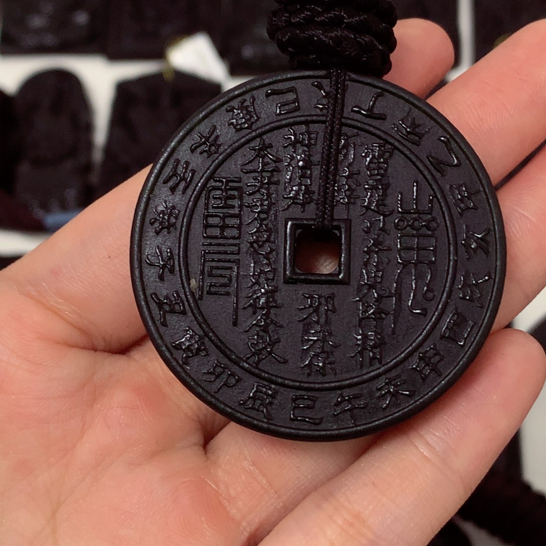 天然缅甸a货钢琴黑挂件