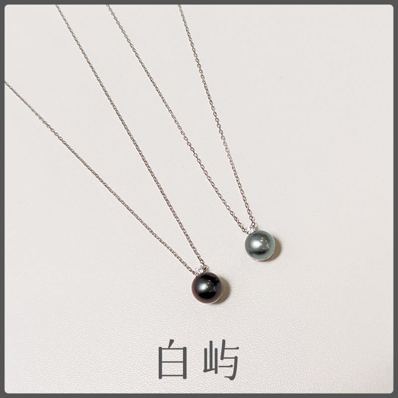 PN101天然海水大溪地珍珠S925银戴妃吊坠项链7-8mm（多样性发一）