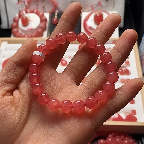 菱锰矿（红纹石）手绳未镶嵌