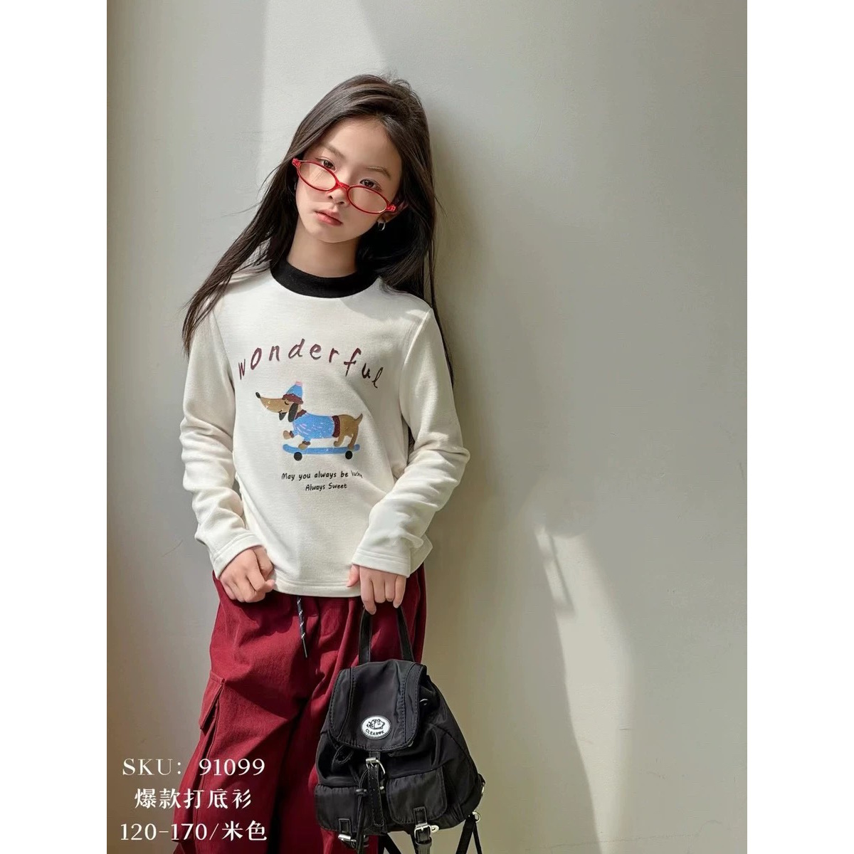 韩版休闲腊肠狗绒面打底衫 A760 760 Q2