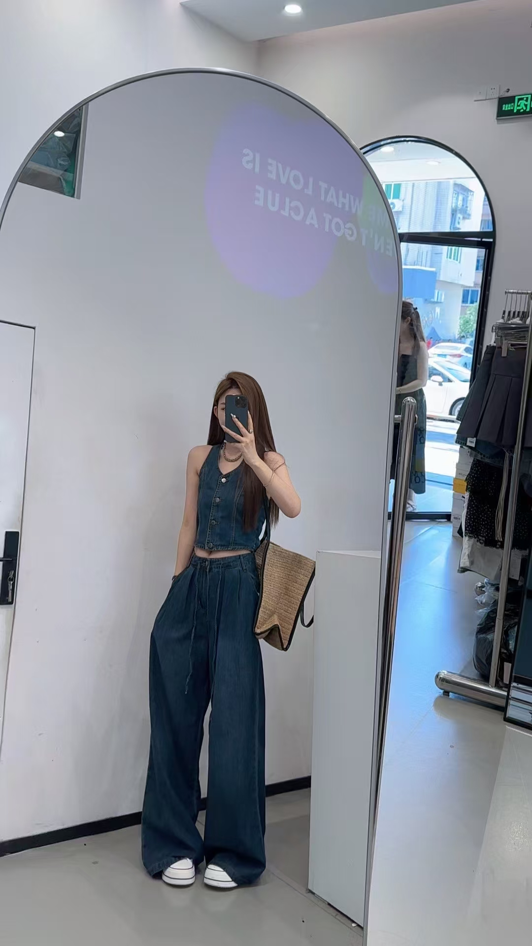 时尚套装裤子抹胸简约通勤韩版套装6158