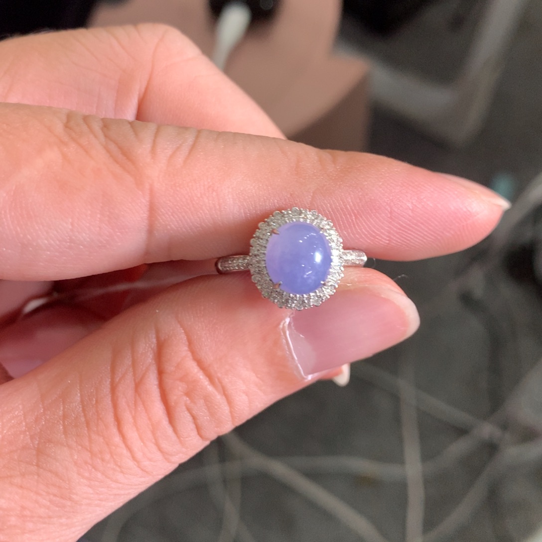 湛***慧翡翠18K金镶嵌戒指翡翠