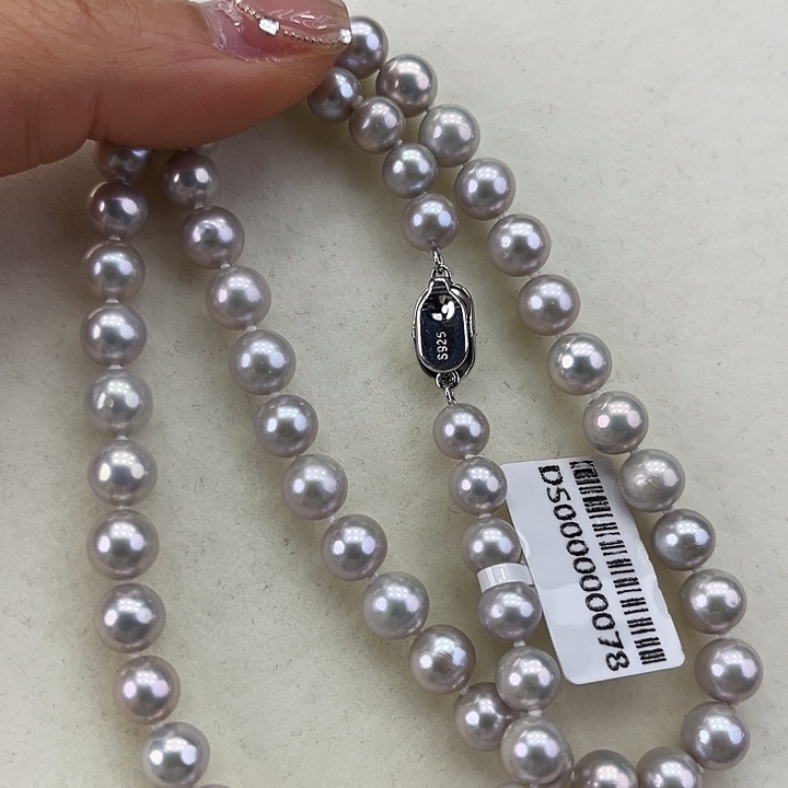 淡水珍珠颈饰银S925镶嵌➕7
