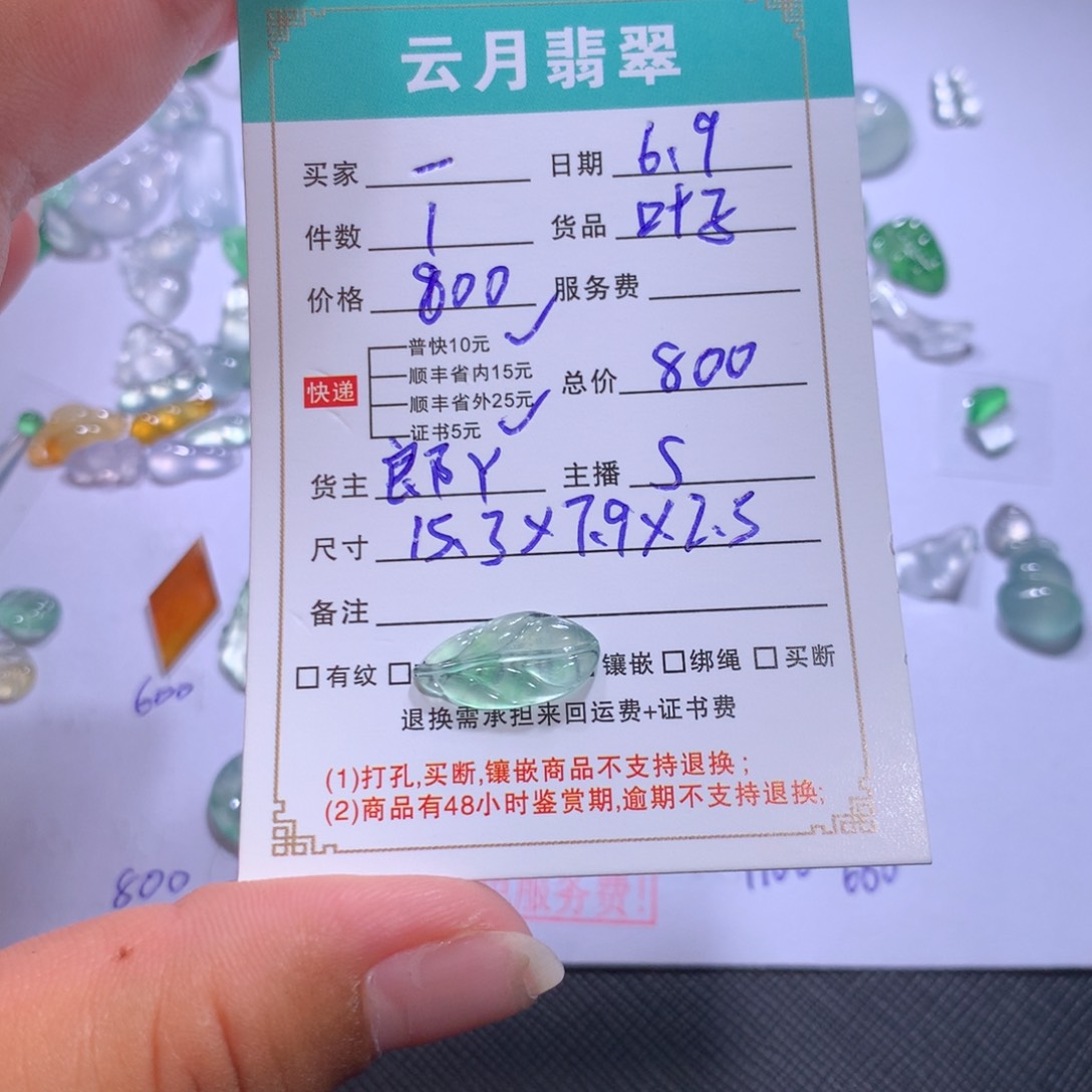 翡翠未镶嵌颈饰一***?叶子