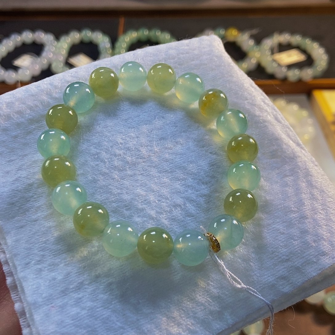 定制翡翠未镶嵌翡翠手串卡9.8