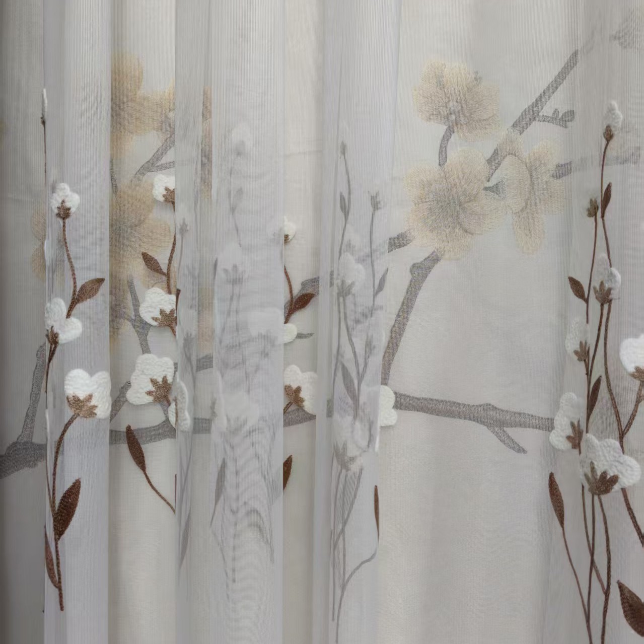 美式乡村风格刺绣花纱成品窗帘（不改高低）粉丝福利，只发给粉丝