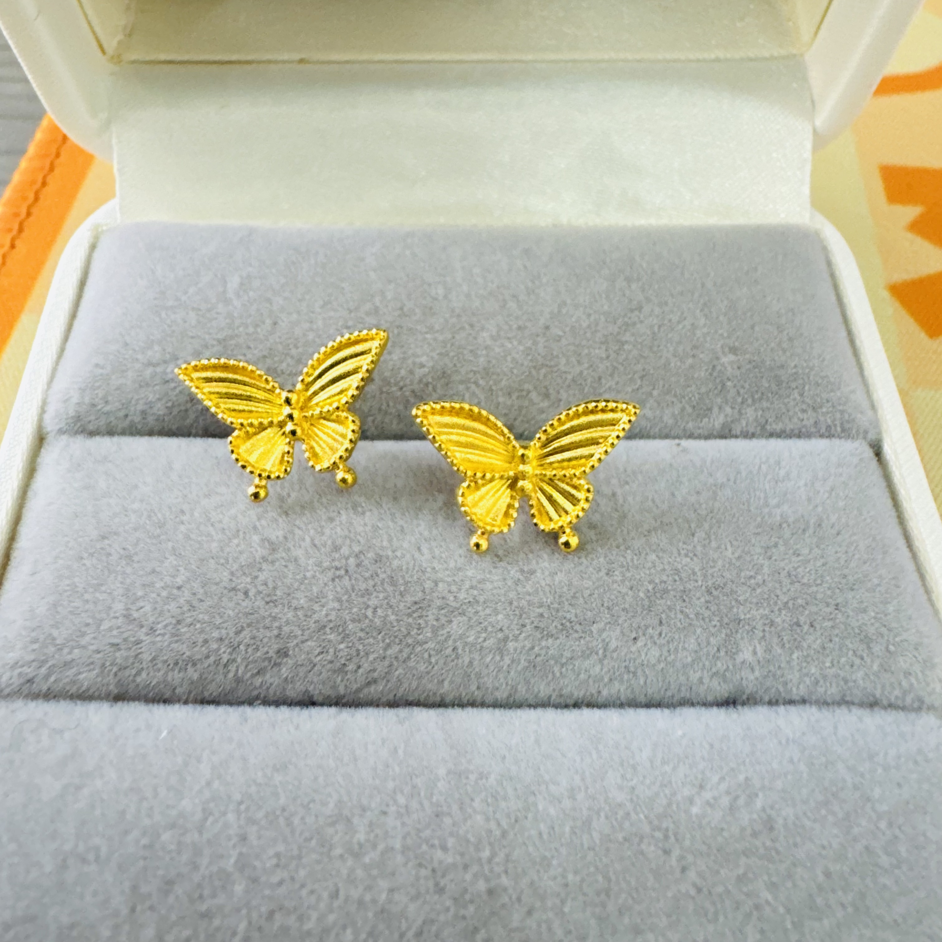 【木木专享】足金999饰品 蝴蝶耳钉 2.21 GP
