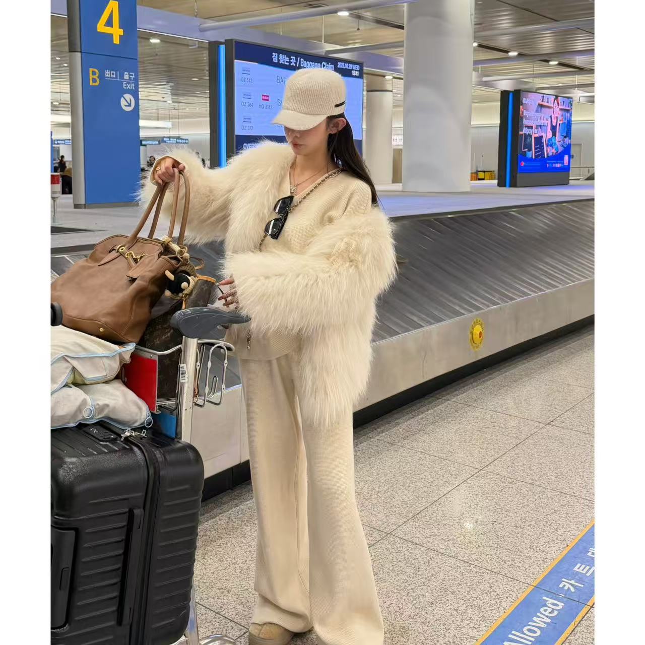 【YKL】鎏光金焰  米杏霜色皮草外套/奶咖皮草外套