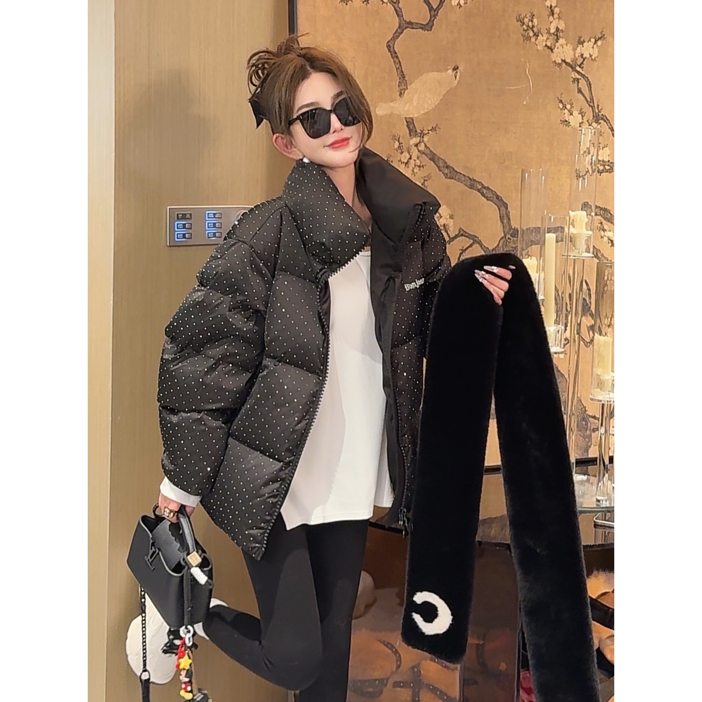 GUIDI GUDI【点点雪花】气质休闲百搭时尚羽绒长袖外套 W9441991H