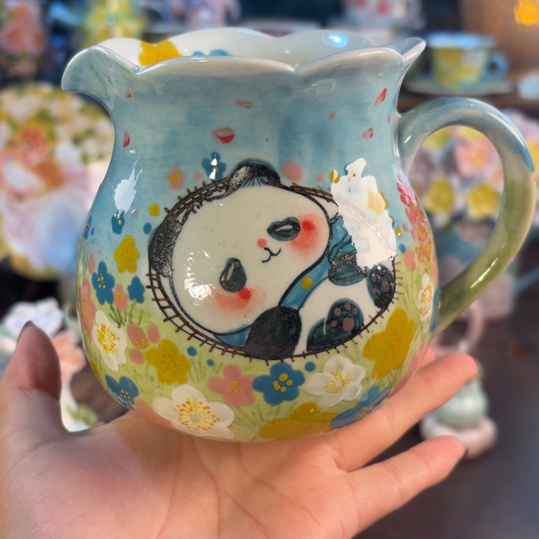 景德镇手绘高温釉下彩陶瓷茶具