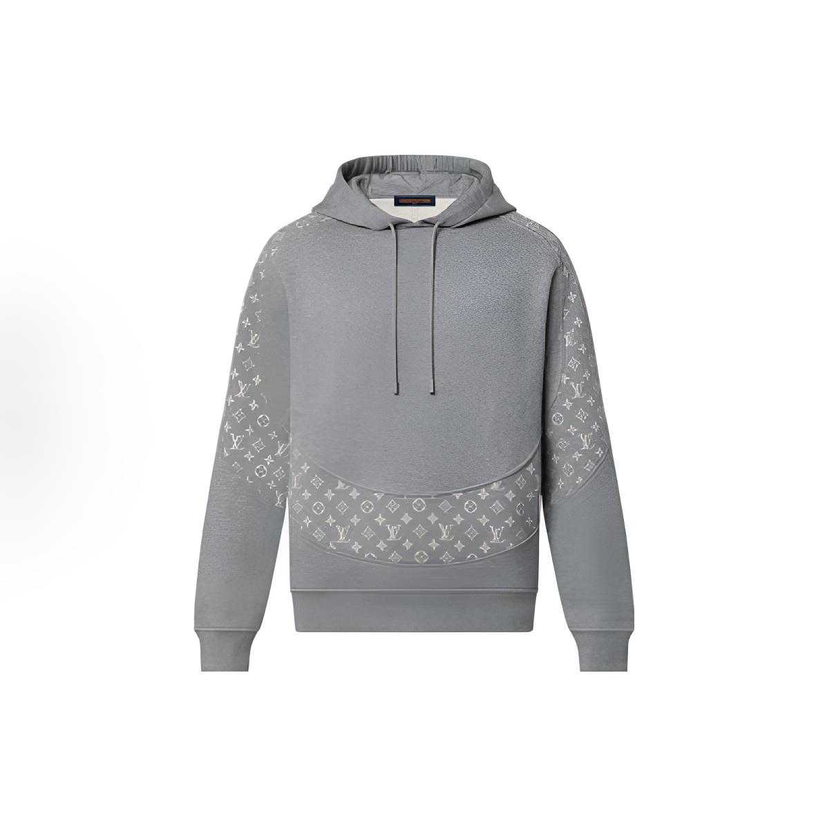 全新未使用 LouisVuitton/路易威登 圆周老花字母连帽卫衣小柠檬