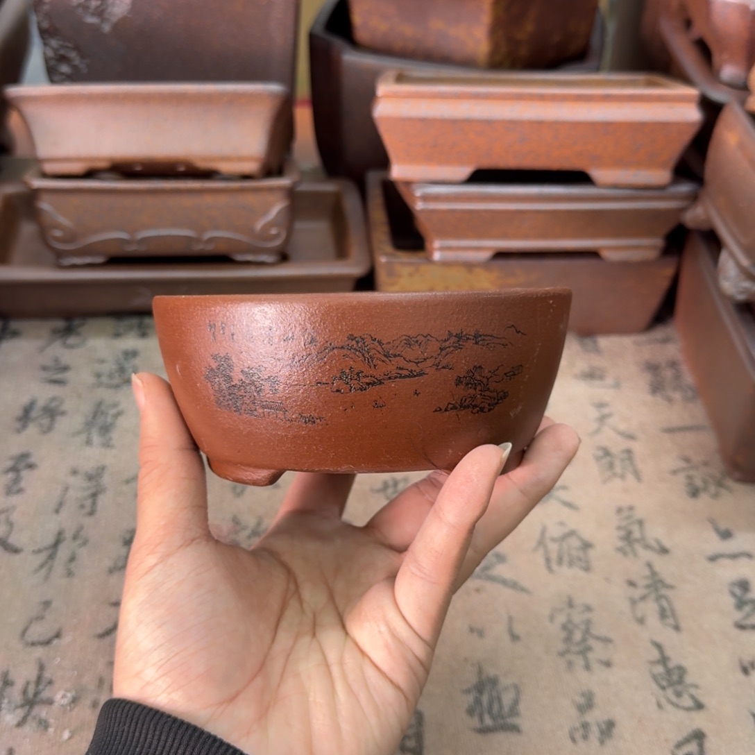 紫砂花盆51号宜兴紫砂正品花盆12.5x4.5