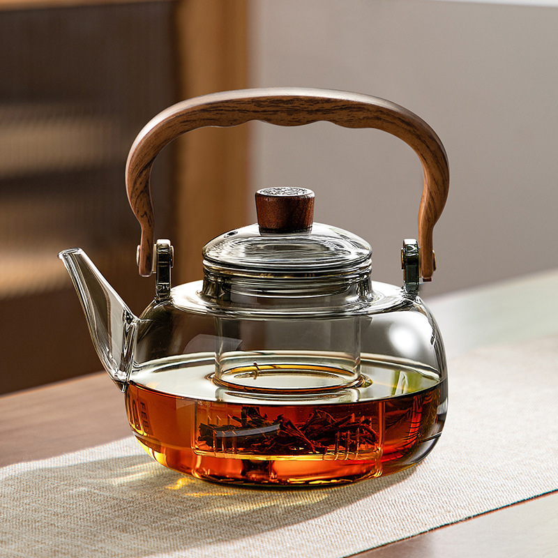 玻璃煮茶壶 可加热提梁烧水单壶家用耐高温泡茶具