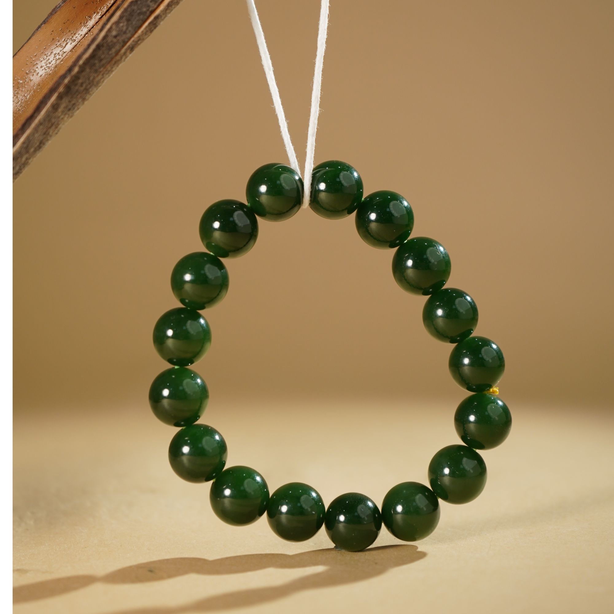 HG01918和田玉碧玉圆珠手串