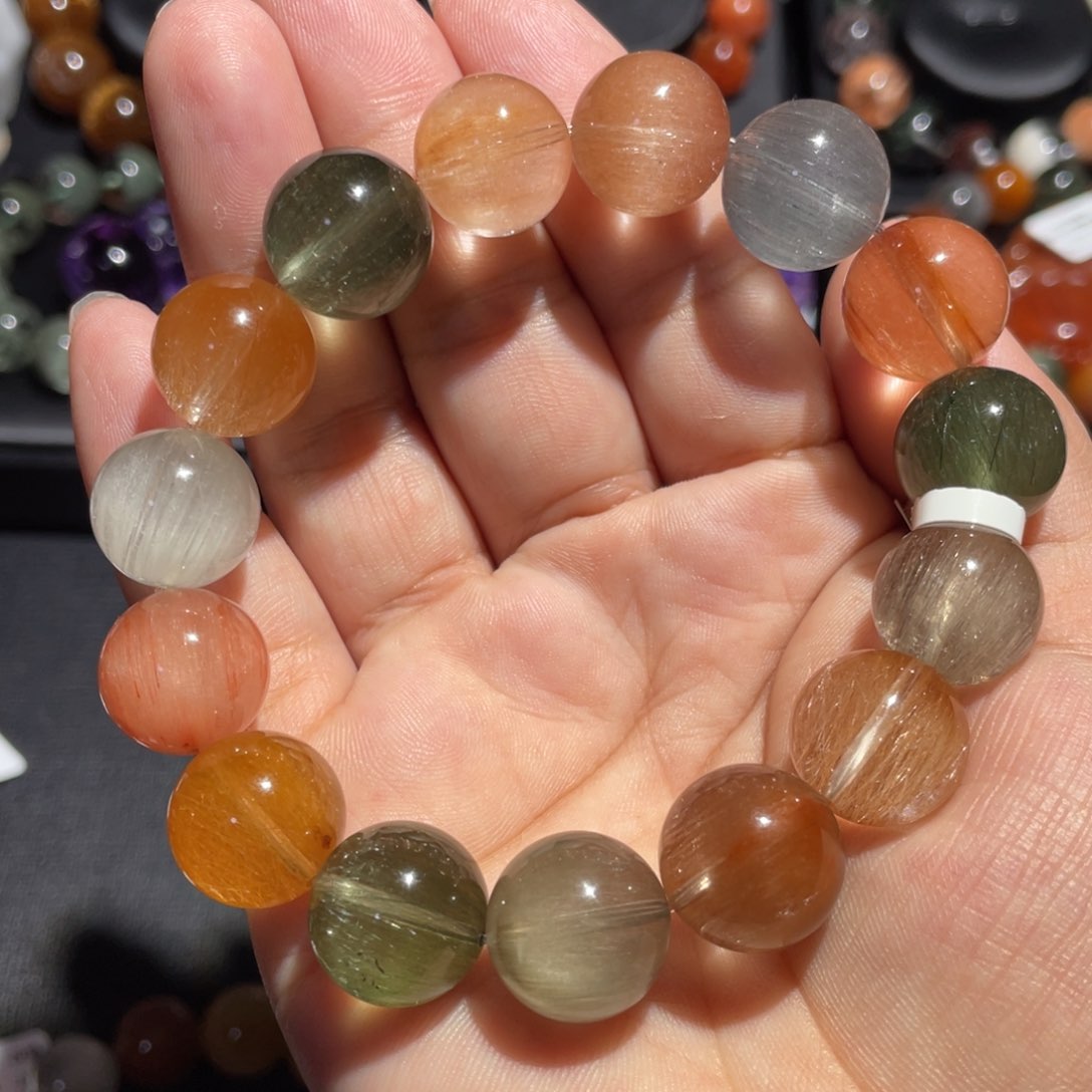 水晶手链未镶嵌兔毛多宝14mm