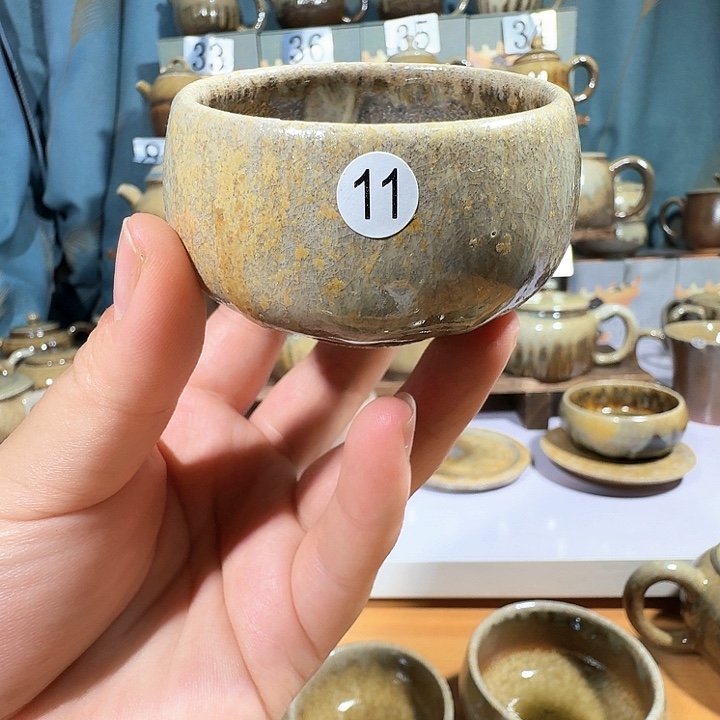 建水紫陶白泥柴烧杯