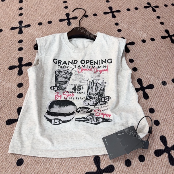 MZ.儿童夏季新款中性卡通可乐薯条无袖背心1902