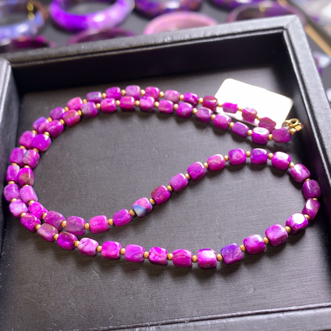 苏纪石（舒俱来）18K金镶嵌项链