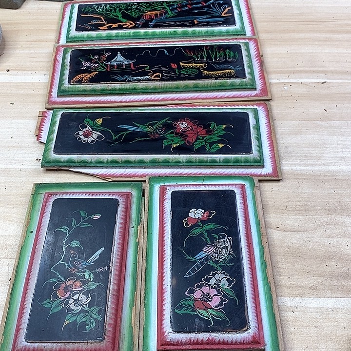 香榧木茶室空间老木雕花板