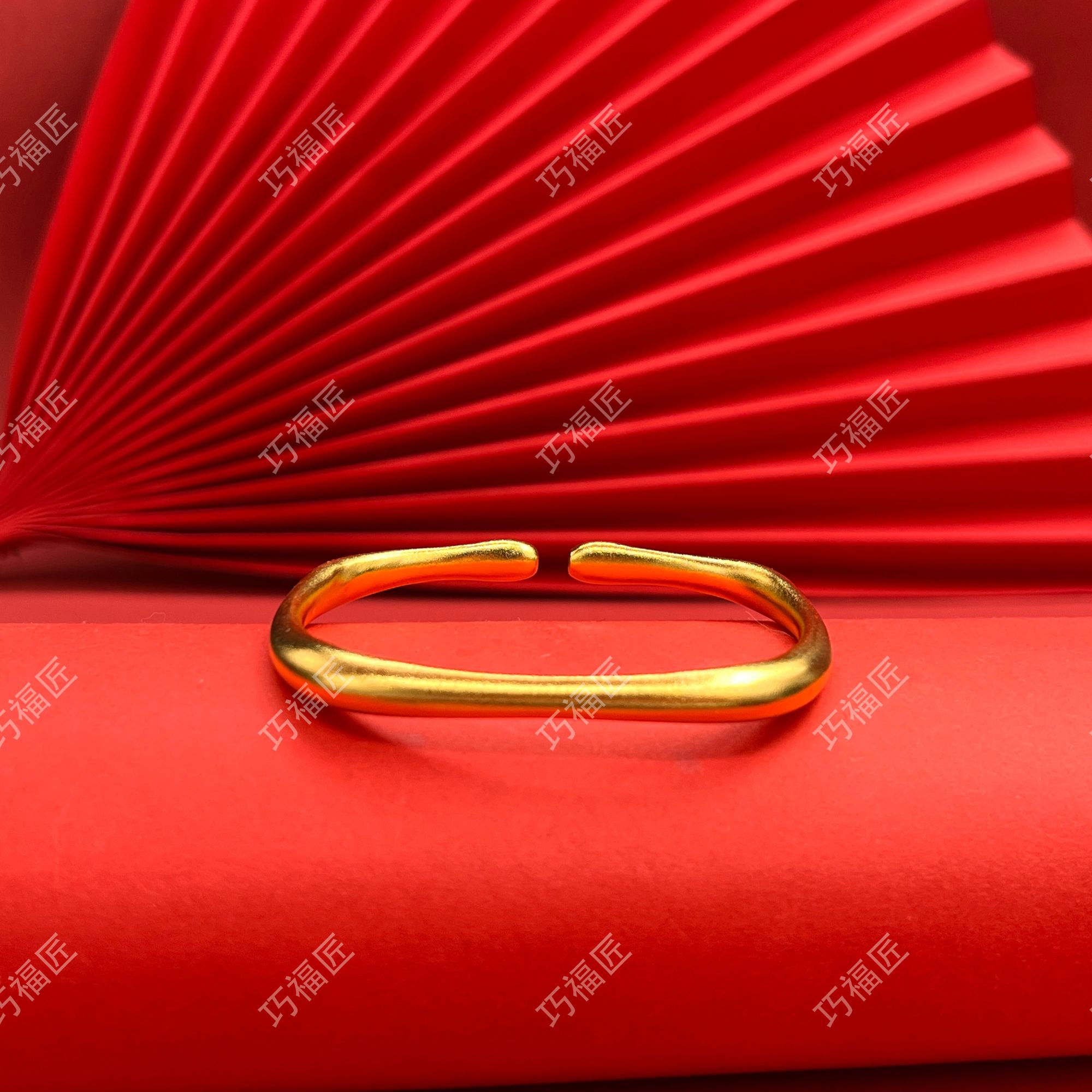 足银手镯 方形手镯 气质时尚素圈经典磨砂传承中古素款民族风