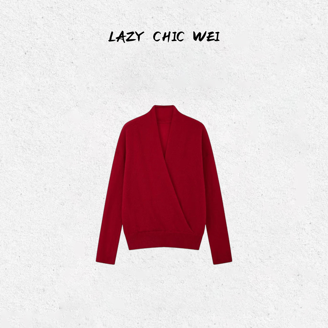 WEI"温柔触觉"100羊毛法式交叉秋冬设计感针织衫毛衣25126SSW6057