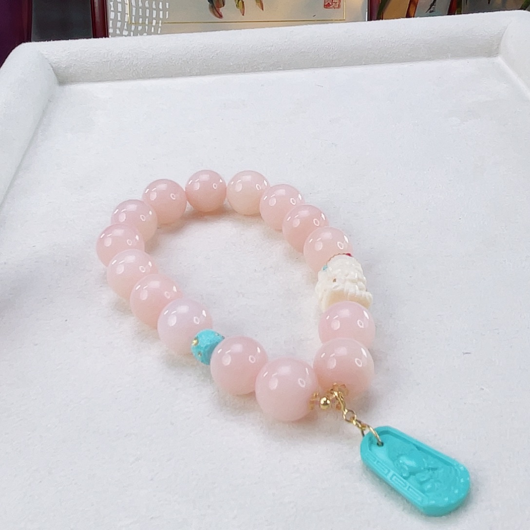 蛋白石手链未镶嵌粉澳宝11.5