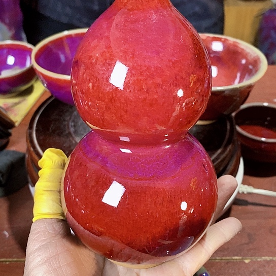 摆件尚峰钧窑作品葫芦瓶