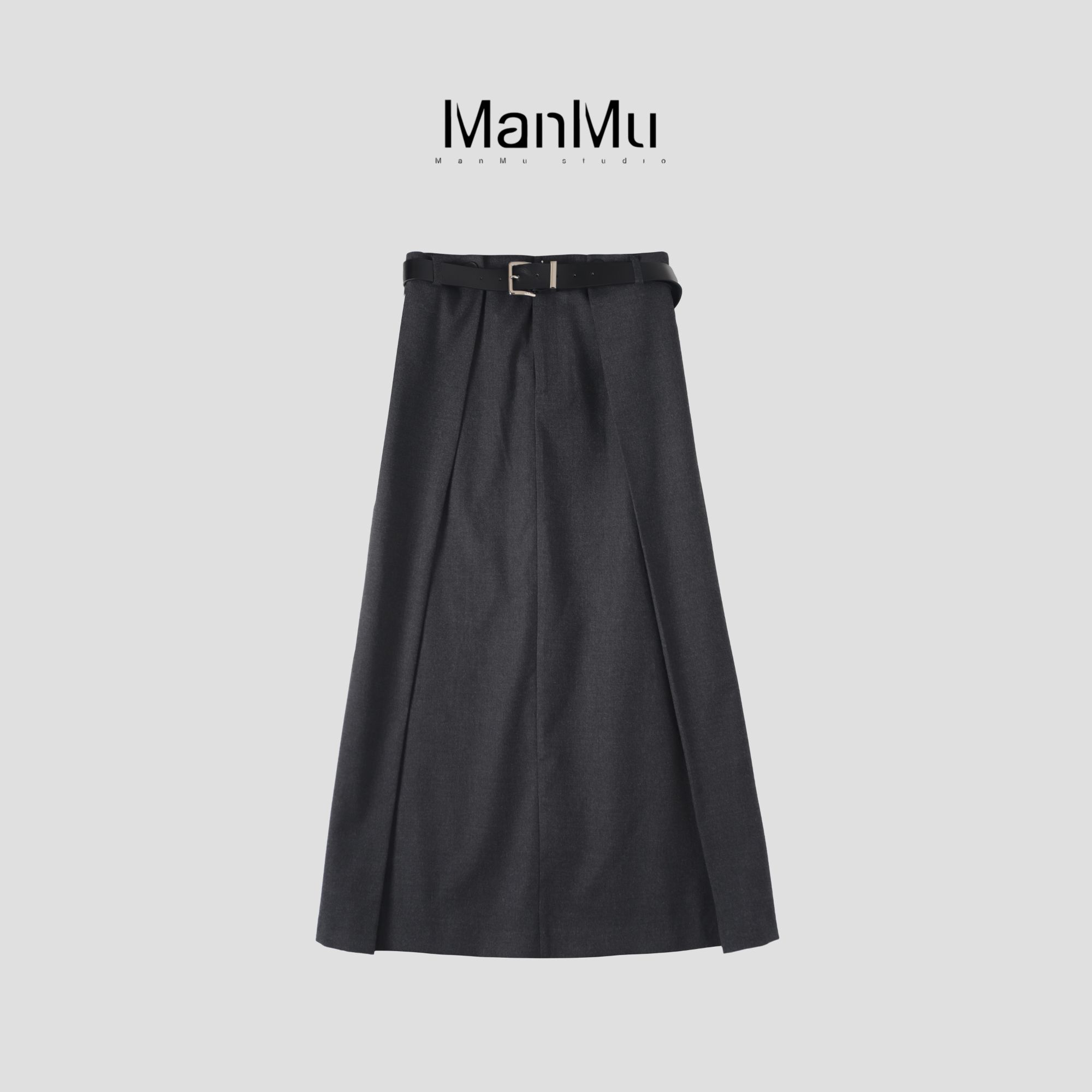 满目ManMu 【张琪专属】高级定制秋季时尚百搭黑色半裙350236