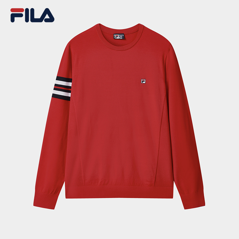 Fila/斐乐男子编织衫长袖运动户外休闲圆领秋季舒适F11M548408F