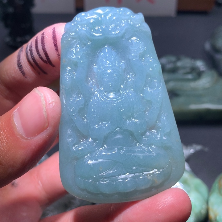 翡翠未镶嵌颈饰保真天然a货翡翠